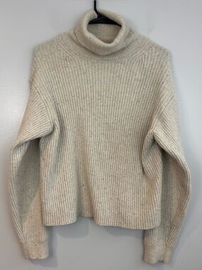 Marine Layer Tan/Taupe Ribbed Pullover Turtleneck Sweater Size Large